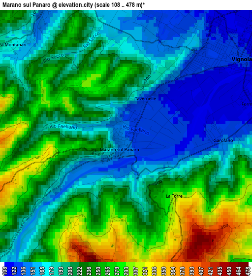 Marano sul Panaro elevation map