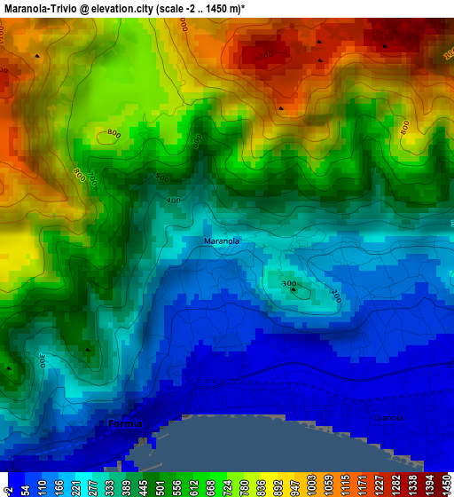 Maranola-Trivio elevation map