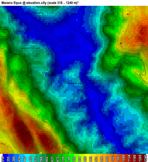 Marano Equo elevation map