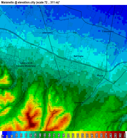 Maranello elevation map