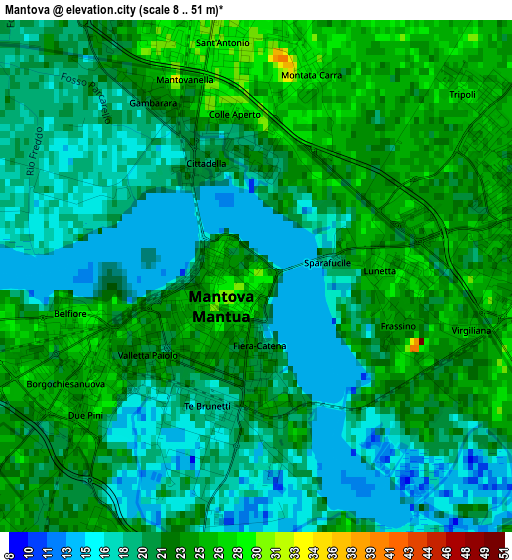 Mantova elevation map