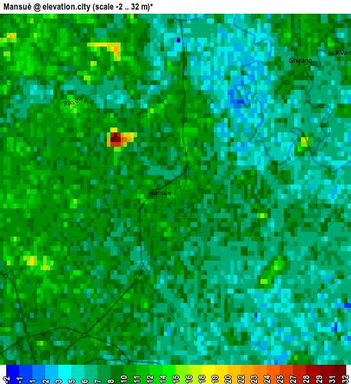 Mansuè elevation map