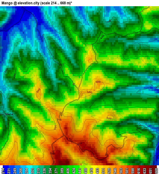 Mango elevation map