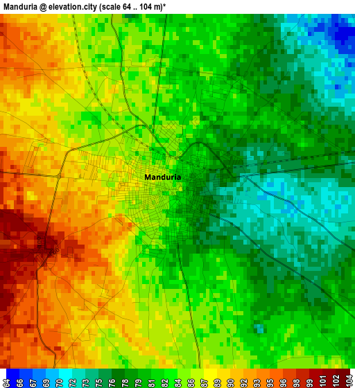 Manduria elevation map