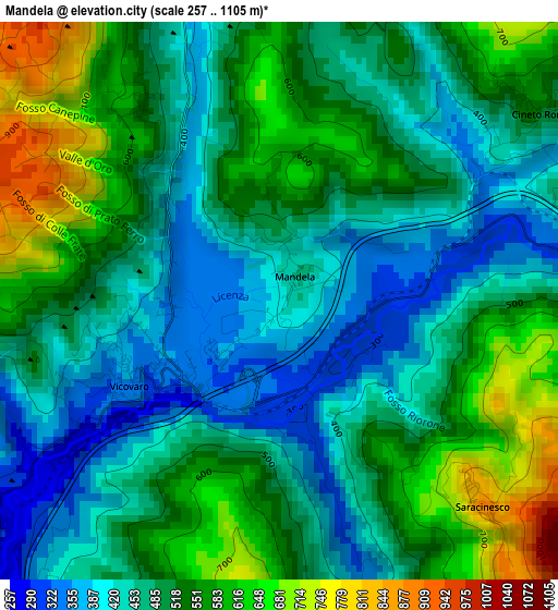 Mandela elevation map