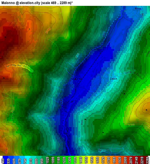 Malonno elevation map