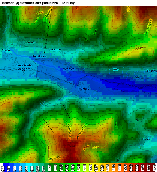 Malesco elevation map