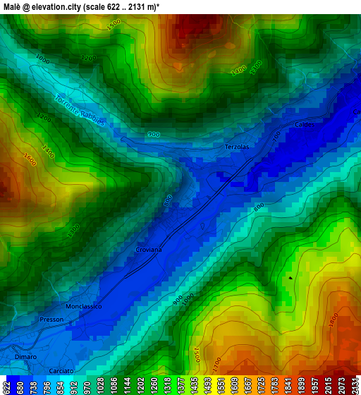 Malè elevation map