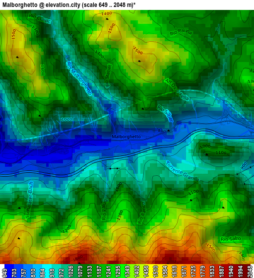 Malborghetto elevation map