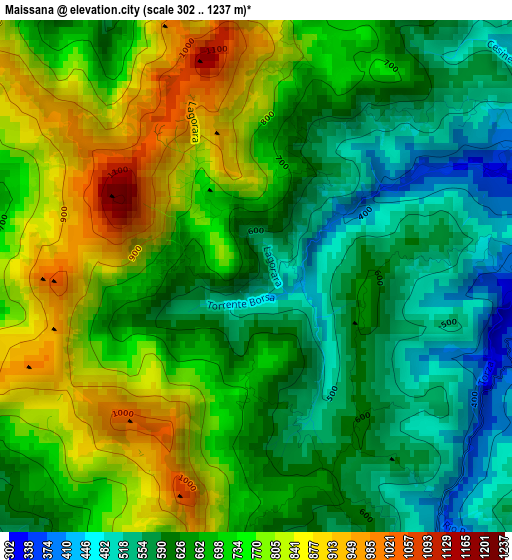 Maissana elevation map