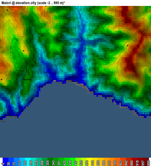 Maiori elevation map