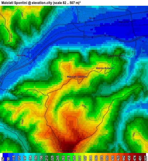 Maiolati Spontini elevation map