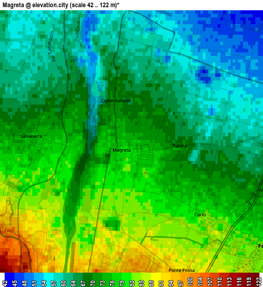 Magreta elevation map