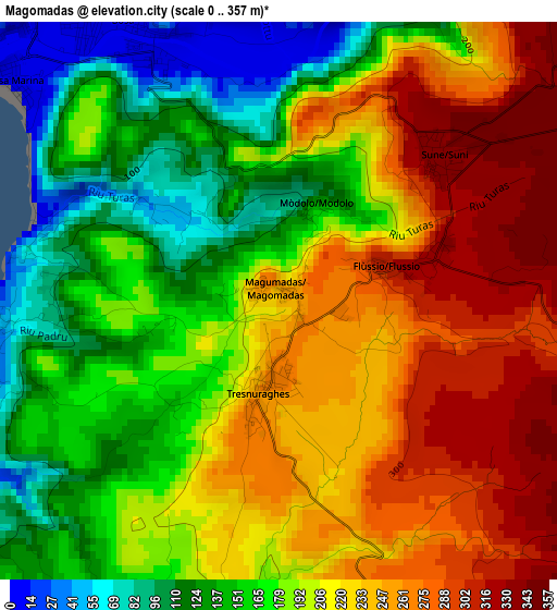 Magomadas elevation map