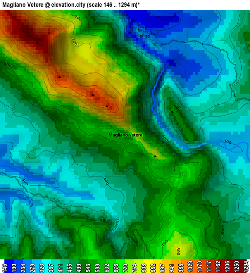 Magliano Vetere elevation map