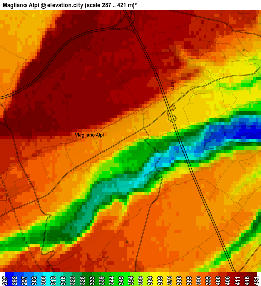 Magliano Alpi elevation map