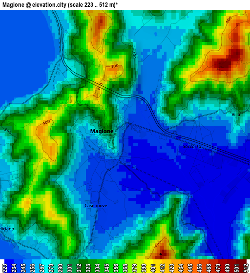 Magione elevation map