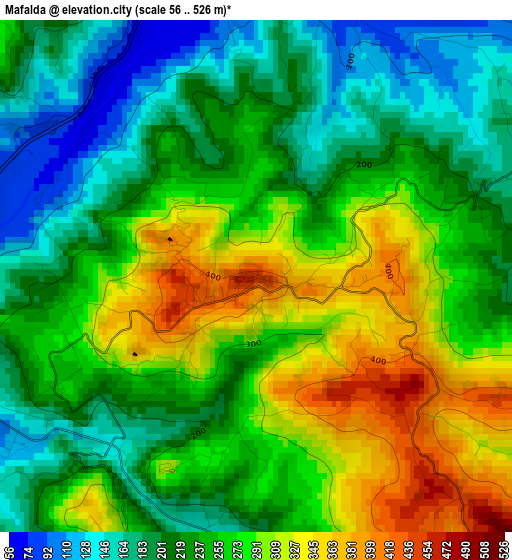 Mafalda elevation map