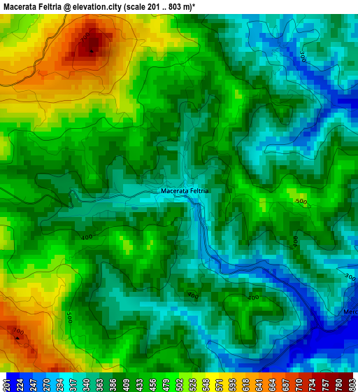 Macerata Feltria elevation map