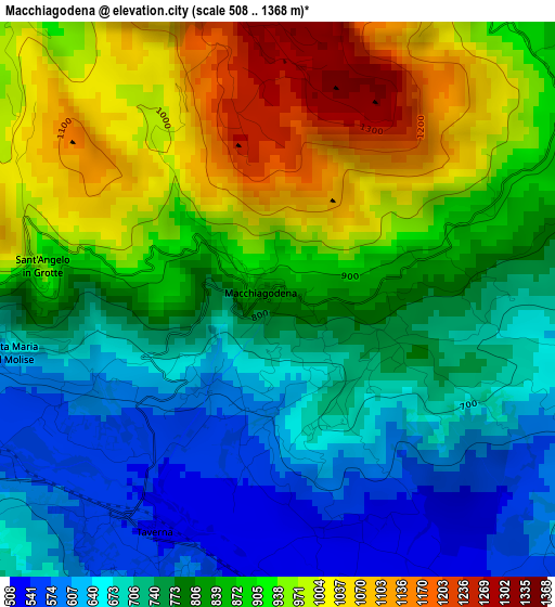 Macchiagodena elevation map