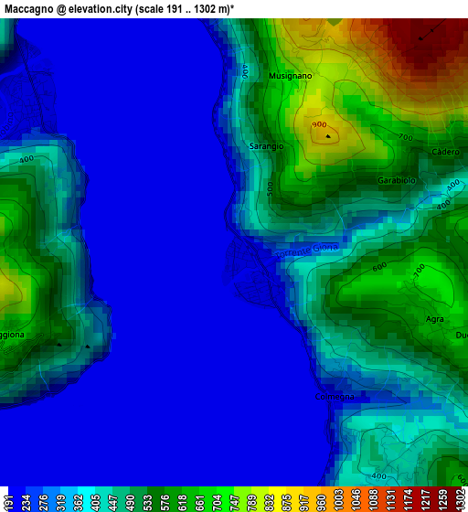 Maccagno elevation map