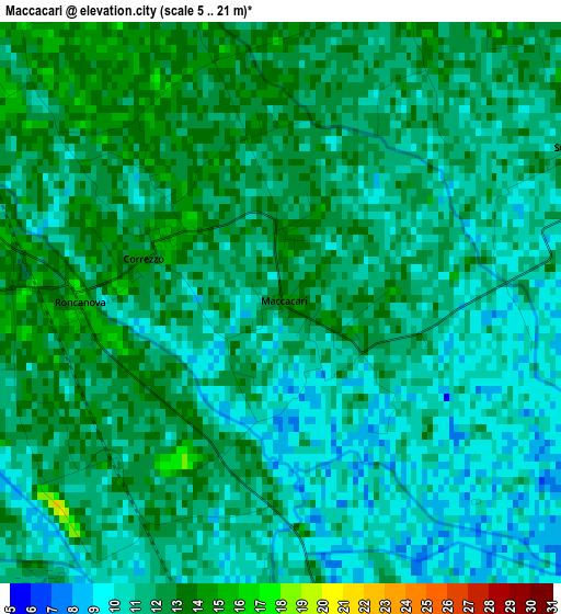 Maccacari elevation map