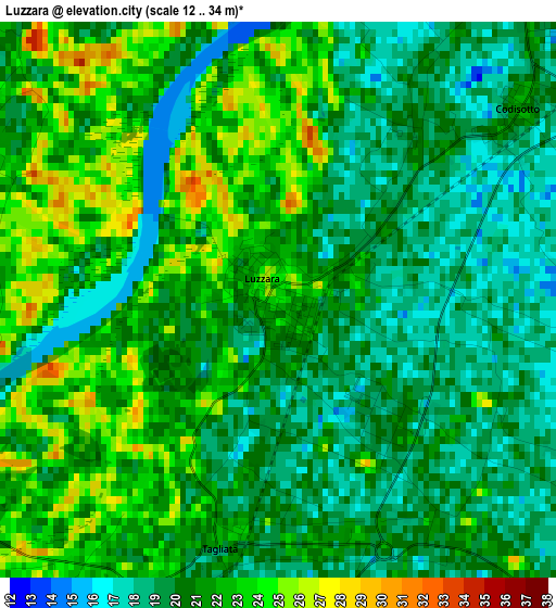 Luzzara elevation map