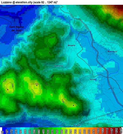 Luzzano elevation map