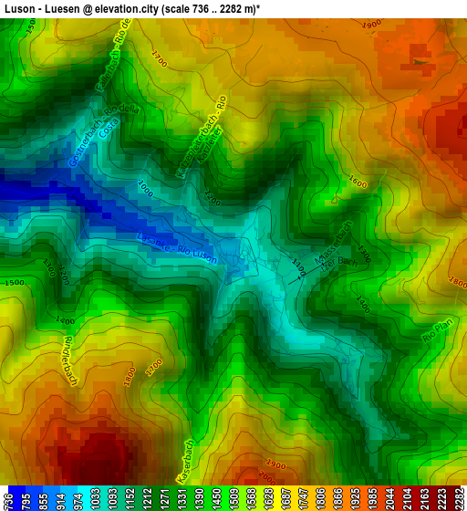 Luson - Luesen elevation map