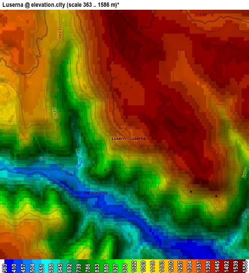 Luserna elevation map