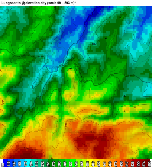 Luogosanto elevation map