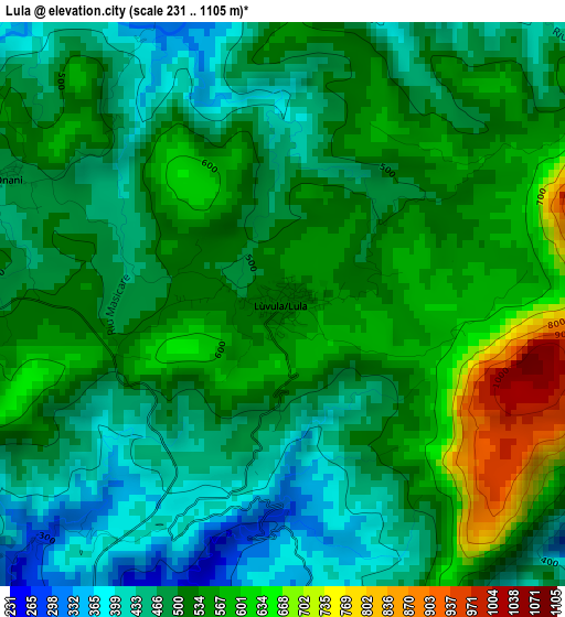 Lula elevation map