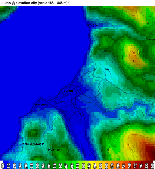 Luino elevation map