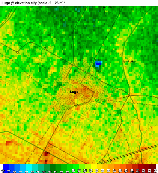 Lugo elevation map