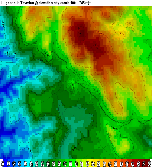 Lugnano in Teverina elevation map