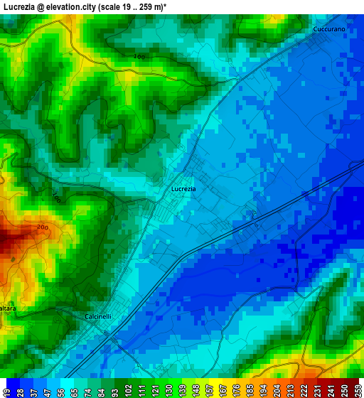 Lucrezia elevation map