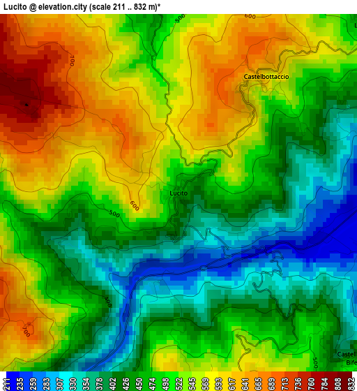 Lucito elevation map