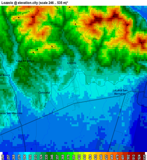 Lozzolo elevation map