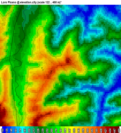 Loro Piceno elevation map