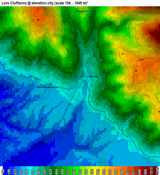 Loro Ciuffenna elevation map