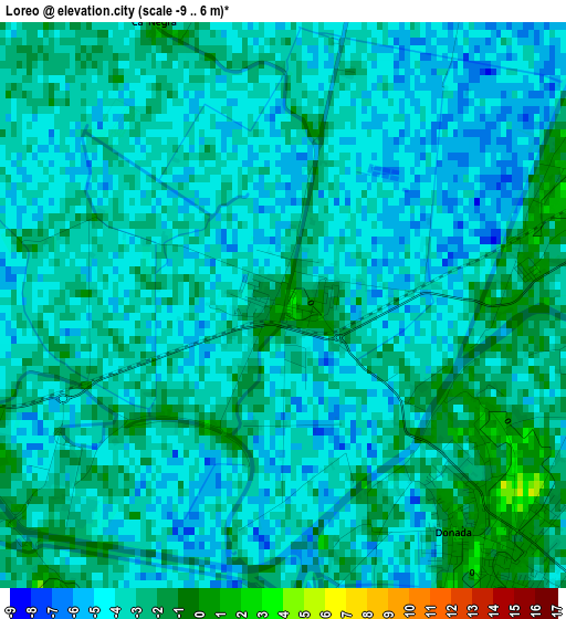 Loreo elevation map