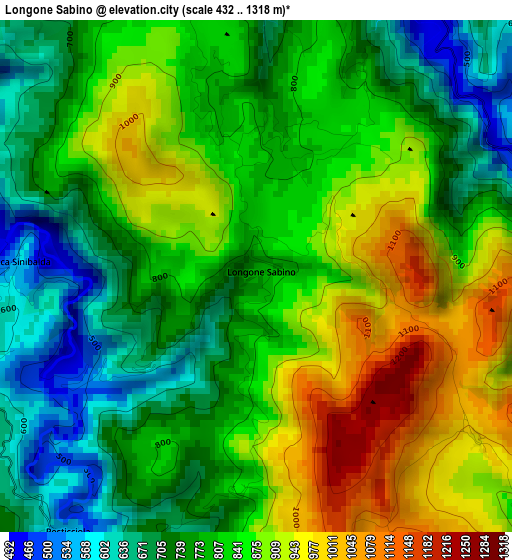 Longone Sabino elevation map