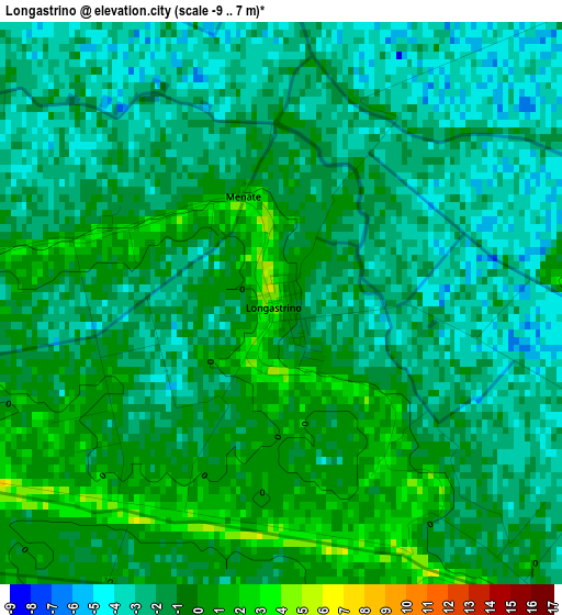 Longastrino elevation map