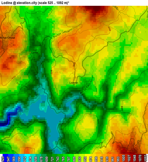 Lodine elevation map