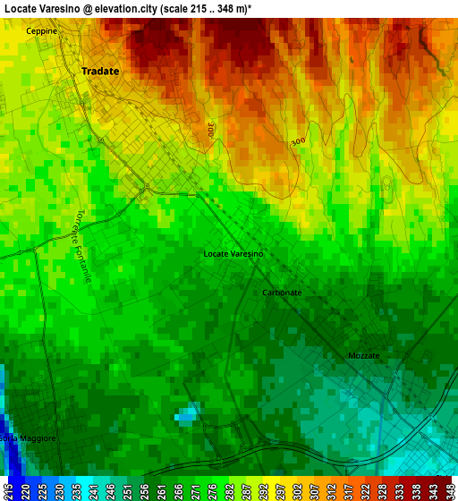 Locate Varesino elevation map