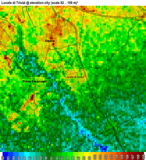 Locate di Triulzi elevation map