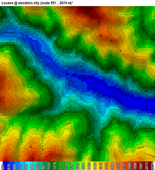 Locana elevation map