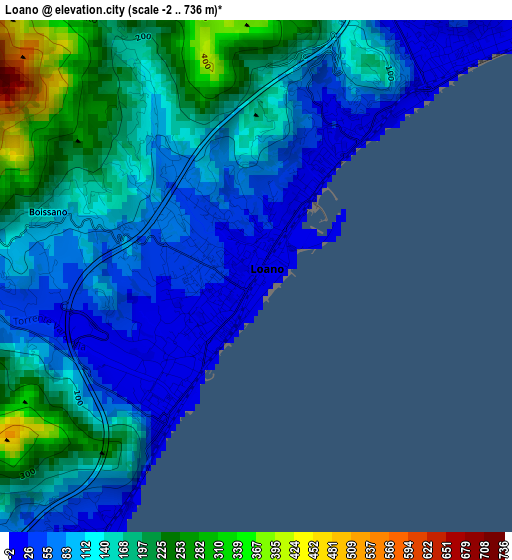 Loano elevation map