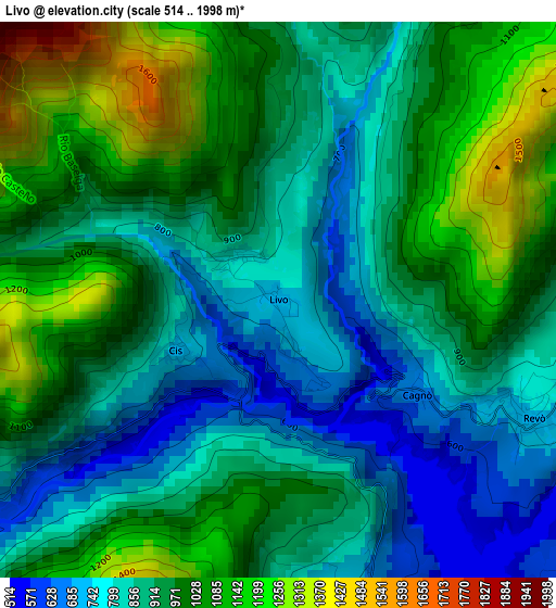 Livo elevation map