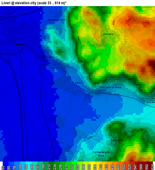 Liveri elevation map